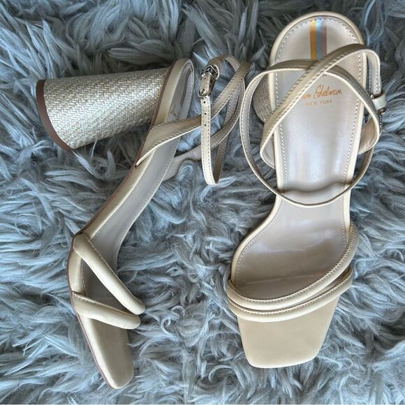 Sam Edelman Kia neutral beige block heel sandals women’s shoe size 10 - Picture 3 of 11
